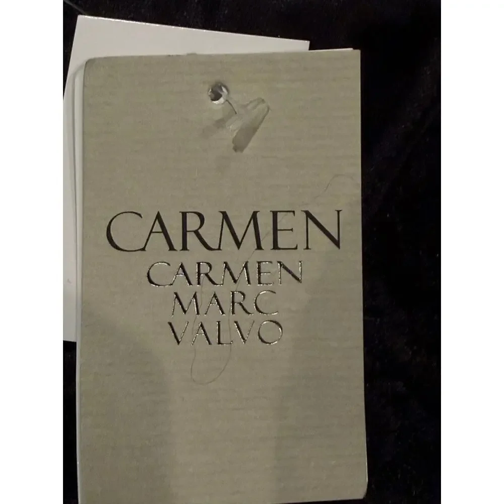 NWT Carmen Marc Valvo Black Lace Top Medium Sheer Floral Cocktail Party Chic - Picture 9 of 11